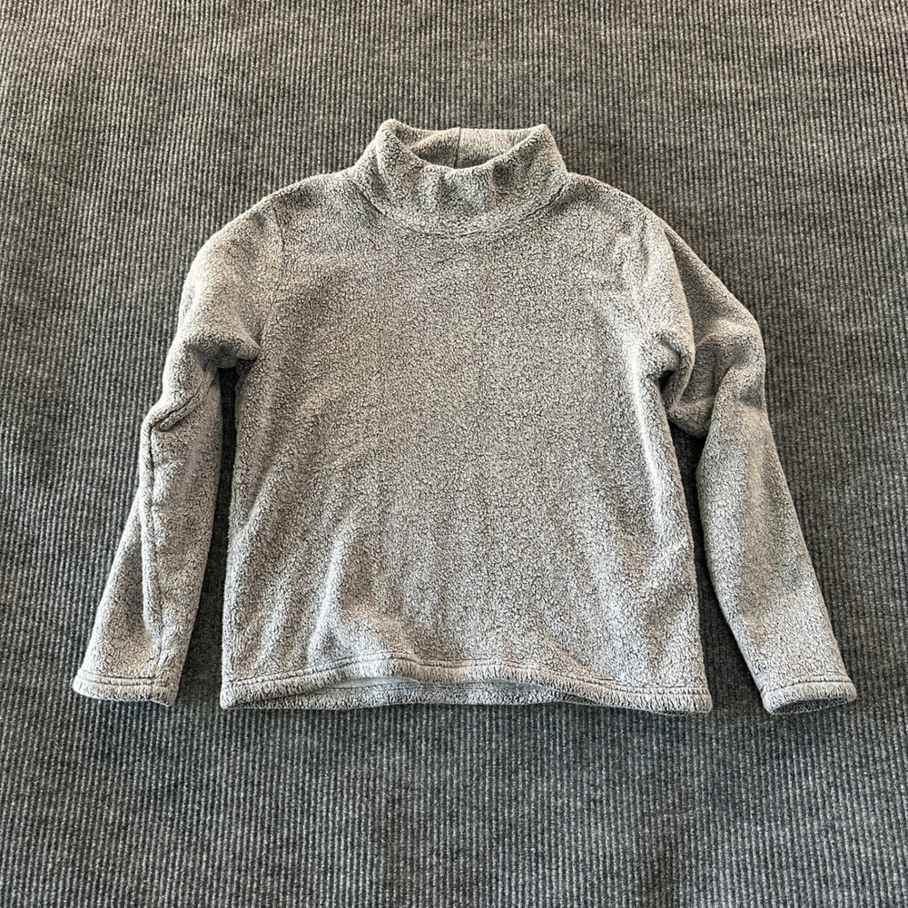 The Royal Standard Sherpa Pullover Sweater Medium Grey Funnel Neck Womens Fleece